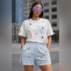 Hologram Light Blue & White Textured Set